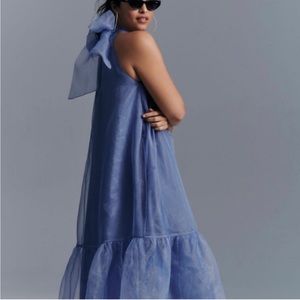 Anthropologie Maeve tulle halter dress